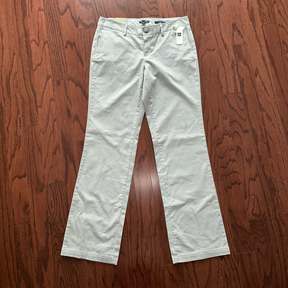 Gap Aubrey Medium Curve Stretch Trouser Pants Light Gray 10 Long